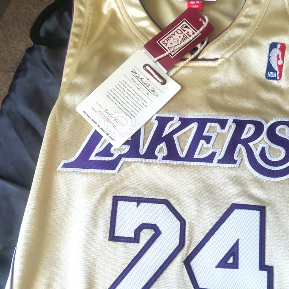 NBA Mitchell&Ness hardwood classic Kobe Bryant gold Jersey